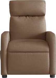 vidaXL Elektryczny fotel rozkładany, brązowy, obity tkaniną 9