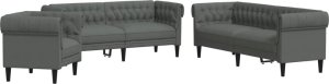 vidaXL 3-cz. komplet wypoczynkowy, ciemnoszary, obity tkaniną 2