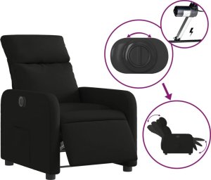 vidaXL Elektryczny fotel rozkładany, czarny, obity tkaniną 6