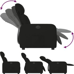 vidaXL Elektryczny fotel rozkładany, czarny, obity tkaniną 7