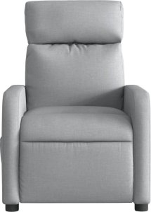 vidaXL Elektryczny fotel rozkładany, jasnoszary, obity tkaniną 9