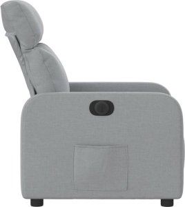 vidaXL Elektryczny fotel rozkładany, jasnoszary, obity tkaniną 10