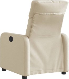 vidaXL Elektryczny fotel rozkładany, kremowy, obity tkaniną 5