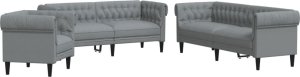 vidaXL 3-cz. komplet wypoczynkowy, jasnoszary, obity tkaniną 2