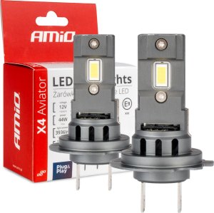 AMiO Żarówki samochodowe led seria x4 aviator h7/h18 6500k canbus amio-03764 1