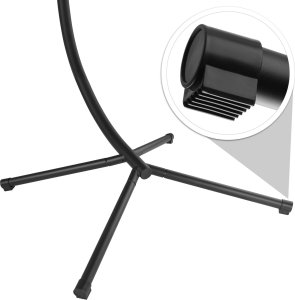 Tectake Leżak wiszący Elaria z daszkiem przeciwsłonecznym i kieszenią boczną - szary 9