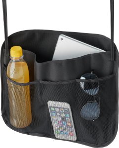 Tectake Leżak wiszący Elaria z daszkiem przeciwsłonecznym i kieszenią boczną - szary 10