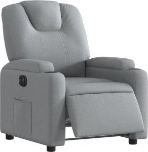 vidaXL Elektryczny fotel rozkładany, jasnoszary, obity tkaniną 3
