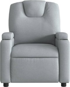 vidaXL Elektryczny fotel rozkładany, jasnoszary, obity tkaniną 9