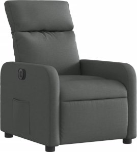 vidaXL Elektryczny fotel rozkładany, ciemnoszary, obity tkaniną 4