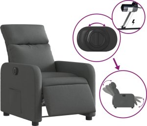 vidaXL Elektryczny fotel rozkładany, ciemnoszary, obity tkaniną 6