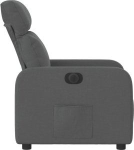 vidaXL Elektryczny fotel rozkładany, ciemnoszary, obity tkaniną 10