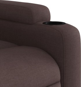 vidaXL Elektryczny fotel rozkładany, ciemnobrązowy, obity tkaniną 11