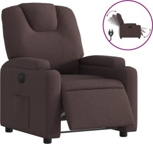 vidaXL Elektryczny fotel rozkładany, ciemnobrązowy, obity tkaniną 2