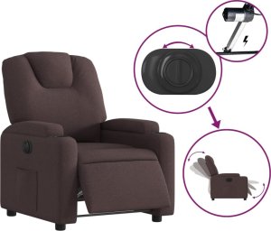 vidaXL Elektryczny fotel rozkładany, ciemnobrązowy, obity tkaniną 6