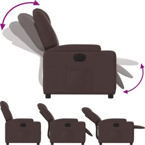 vidaXL Elektryczny fotel rozkładany, ciemnobrązowy, obity tkaniną 7