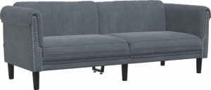 vidaXL Sofa 3-osobowa, ciemnoszara, tapicerowana aksamitem 2