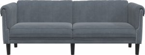 vidaXL Sofa 3-osobowa, ciemnoszara, tapicerowana aksamitem 4