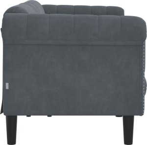 vidaXL Sofa 3-osobowa, ciemnoszara, tapicerowana aksamitem 5