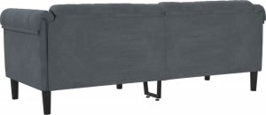vidaXL Sofa 3-osobowa, ciemnoszara, tapicerowana aksamitem 6