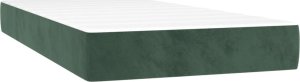 vidaXL Łóżko kontynentalne z materacem i LED, ciemna zieleń, 120x190cm 7