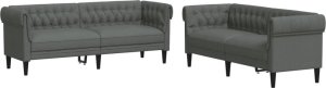 vidaXL 2-cz. komplet wypoczynkowy, ciemnoszary, obity tkaniną 2