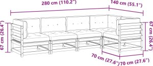 vidaXL 5-cz. zestaw wypoczynkowy do ogrodu, z poduszkami, daglezja 10