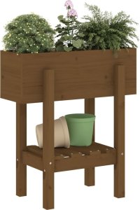 vidaXL Donica ogrodowa, miodowy brąz, 62x30x69 cm, lite drewno sosnowe 3