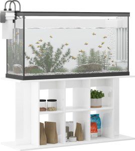 vidaXL Szafka pod akwarium, biała na wysoki połysk, 120x40x60 cm 3