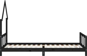 vidaXL Rama łóżka, czarna, 90x200 cm, lite drewno sosnowe 5