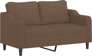 vidaXL 2-osobowa sofa z poduszkami, brązowa, 140 cm, tkanina 4