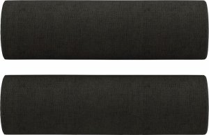 vidaXL 2-osobowa sofa z poduszkami, czarna, 120 cm, tkanina 5