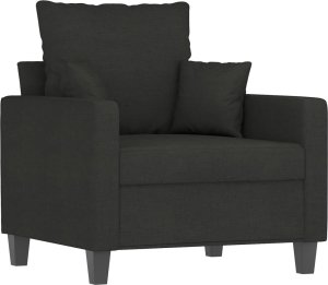 vidaXL Fotel z podnóżkiem, czarny, 60 cm, obity tkaniną 4