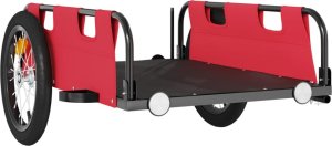 vidaXL Przyczepka rowerowa, czerwona, tkanina Oxford i żelazo 4