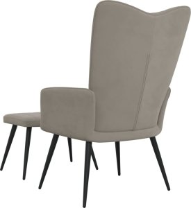 vidaXL Fotel z podnóżkiem, jasnoszary, obity aksamitem 4