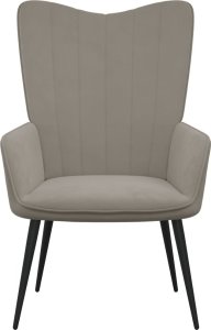 vidaXL Fotel z podnóżkiem, jasnoszary, obity aksamitem 6