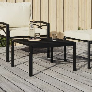 vidaXL Ogrodowy stolik kawowy, czarny, 60x60x35 cm, stal 1