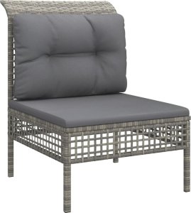 vidaXL 5-cz. zestaw wypoczynkowy do ogrodu, poduszki, szary, rattan PE 4