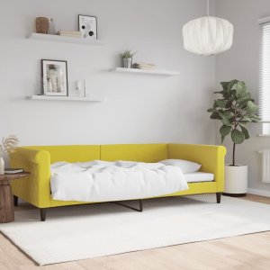 vidaXL Sofa z funkcją spania, żółta, 100x200 cm, obita aksamitem 1