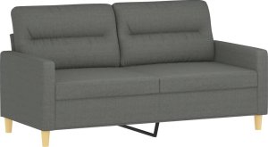 vidaXL 2-osobowa sofa z poduszkami, ciemnoszara, 140 cm, tkanina 4