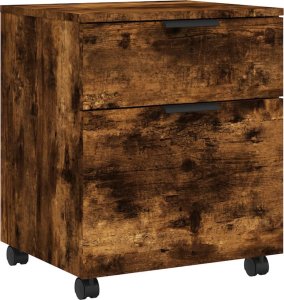 vidaXL Szafka na dokumenty, na kółkach, przydymiony dąb, 45x38x54 cm 2