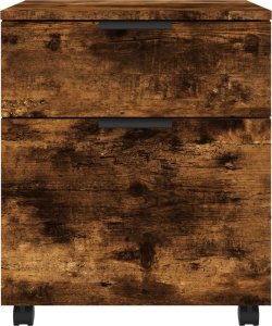 vidaXL Szafka na dokumenty, na kółkach, przydymiony dąb, 45x38x54 cm 3