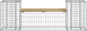 vidaXL Ławka ogrodowa z gabionem, 183x41x60,5 cm, impregnowana sosna 3