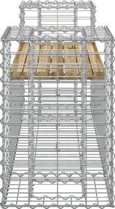 vidaXL Ławka ogrodowa z gabionem, 183x41x60,5 cm, impregnowana sosna 4