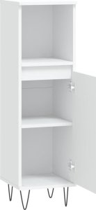 vidaXL Szafka łazienkowa, biała, 30x30x100 cm, materiał drewnopochodny 6