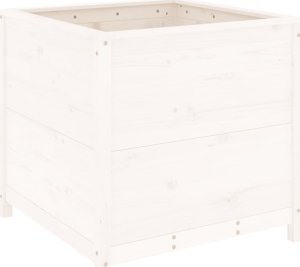 vidaXL Donica ogrodowa, biała, 82,5x82,5x78 cm, lite drewno sosnowe 6