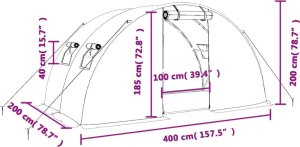vidaXL Szklarnia ze stalową ramą, biała, 8 m, 4x2x2 m 12