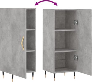 vidaXL Szafka, szarość betonu, 34,5x34x90 cm 9