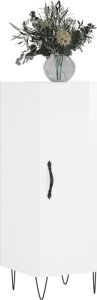 vidaXL Szafka, biała, połysk, 34,5x34x90 cm 2