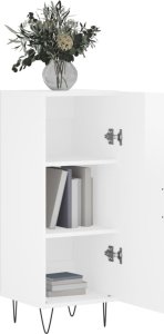 vidaXL Szafka, biała, połysk, 34,5x34x90 cm 3